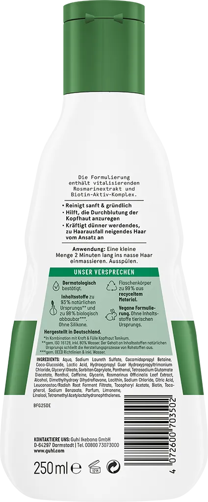 Kraft und Fülle Shampoo Rückseite