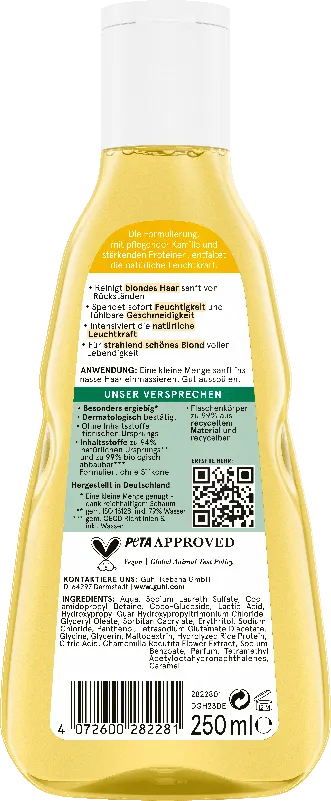 Guhl Blond Glanz & Pflege Shampoo Rückseite