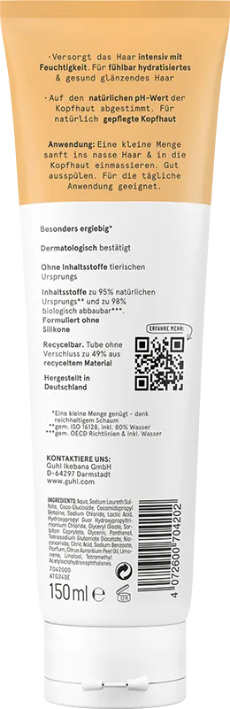 Guhl Essentials+ Feuchtigkeit & Kopfhaut Shampoo Rückseite